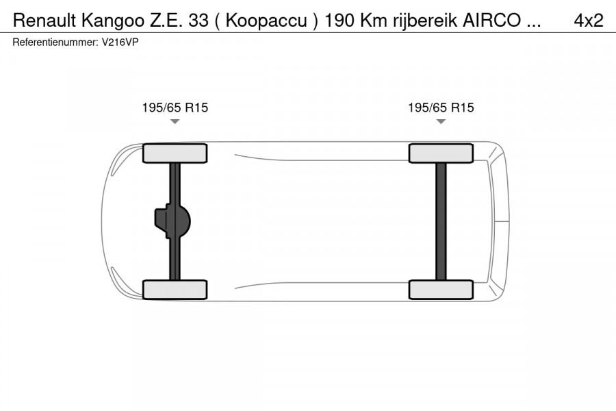 Renault Kangoo Z.E. 33 ( Koopaccu ) 190 Km rijbereik AIRCO SCHUIFDEUR CRUISE CONTROL PDC
