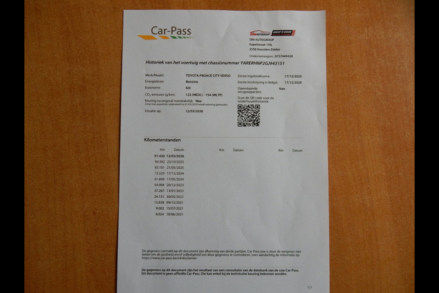 Toyota PROACE CITY PROACE CITY VERSO 1.2 TURBO*AIRCO*CR CONTR*CAMERA*