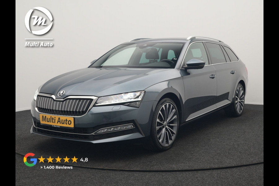 Škoda Superb Combi 1.4 TSI iV Laurin & Klement PHEV 218pk Dealer O.H. | Adaptive Cruise | 360 Camera | Canton Audio | Lederen Comfortstoelen Memory & Massage & Ventilatie | Sfeerverlichting | Stoelen & Stuur Verwarmd | Apple Carplay | Blis | Keyless | Plug In Hybrid |