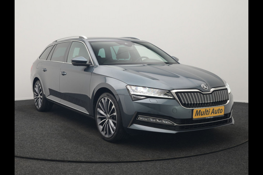 Škoda Superb Combi 1.4 TSI iV Laurin & Klement PHEV 218pk Dealer O.H. | Adaptive Cruise | 360 Camera | Canton Audio | Lederen Comfortstoelen Memory & Massage & Ventilatie | Sfeerverlichting | Stoelen & Stuur Verwarmd | Apple Carplay | Blis | Keyless | Plug In Hybrid |
