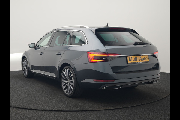 Škoda Superb Combi 1.4 TSI iV Laurin & Klement PHEV 218pk Dealer O.H. | Adaptive Cruise | 360 Camera | Canton Audio | Lederen Comfortstoelen Memory & Massage & Ventilatie | Sfeerverlichting | Stoelen & Stuur Verwarmd | Apple Carplay | Blis | Keyless | Plug In Hybrid |