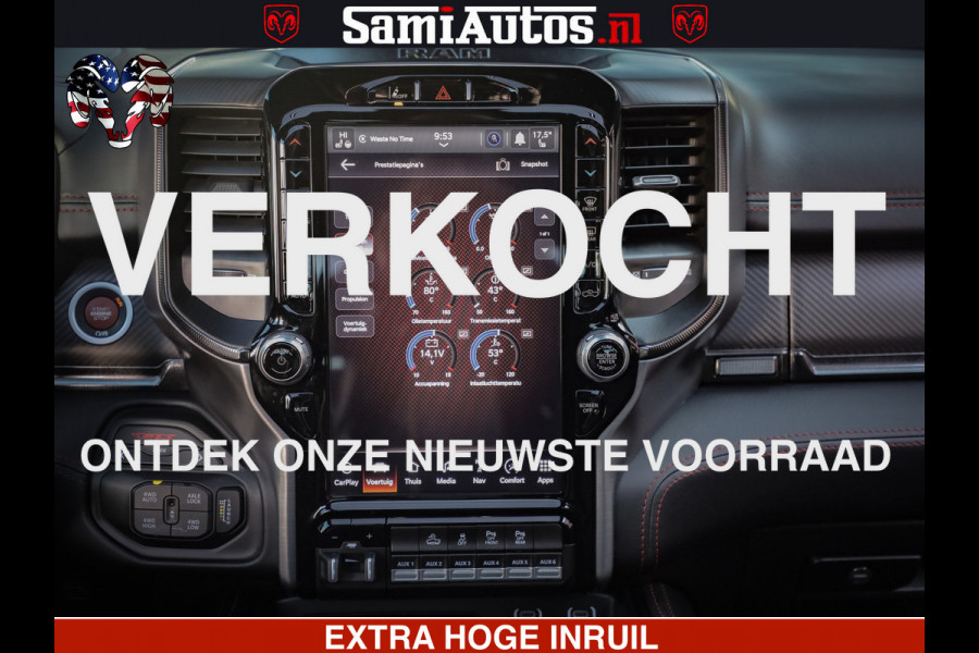 Dodge Ram 1500 TRX 6.2 4X4 | FULL PPF WRAP | HELLCAT | DIGI CLUSTER | RAMBAR | BEADLOCK WHEELS | PANORAMA | HEADUP | 360CAM | 12'' MULTIMEDIA | CARBON PACK | 3500KG | ZEER EXCLUSIEF
