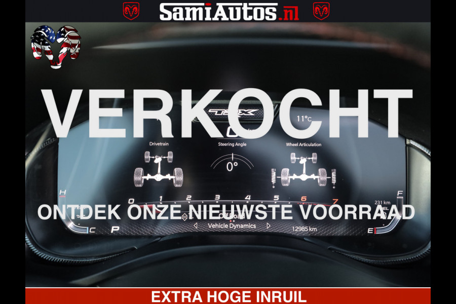 Dodge Ram 1500 TRX 6.2 4X4 | FULL PPF WRAP | HELLCAT | DIGI CLUSTER | RAMBAR | BEADLOCK WHEELS | PANORAMA | HEADUP | 360CAM | 12'' MULTIMEDIA | CARBON PACK | 3500KG | ZEER EXCLUSIEF