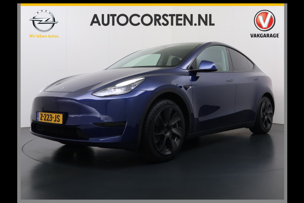 Tesla Model Y RWD 300pk Trekhaak SOH 92% Warmtepomp LFP-Accu Leer Lmv Camera's Panoramadak Adap.Cruise Navi Ecc Autopilot Stoel+Stuur+Achterbank Verwarming Elek.Achterklep Dodehoek detector Draadloze telefoonlader 1e Eigenaar 1.600KG Trekgewicht Fabrieksgarantie op Motor en Accu tot 22-04-2032/160.000km