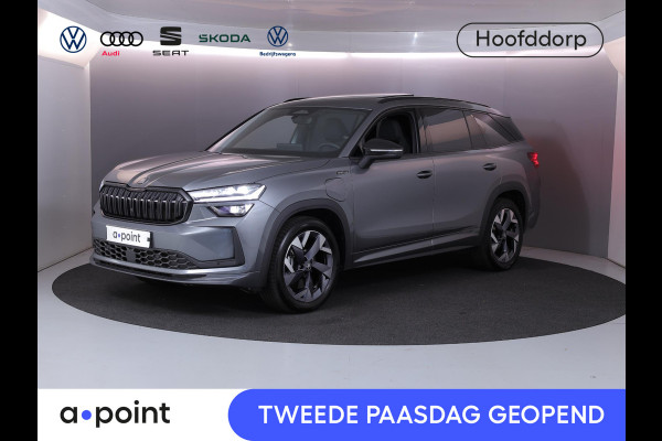 Škoda Kodiaq 1.5 TSI PHEV Sportline Business 204 pk Automaat (DSG) | Verlengde garantie | Navigatie | Panoramadak | Trekhaak (wegklapbaar) | Parkeersensoren | Achteruitrijcamera | Stoelverwarming v/a |