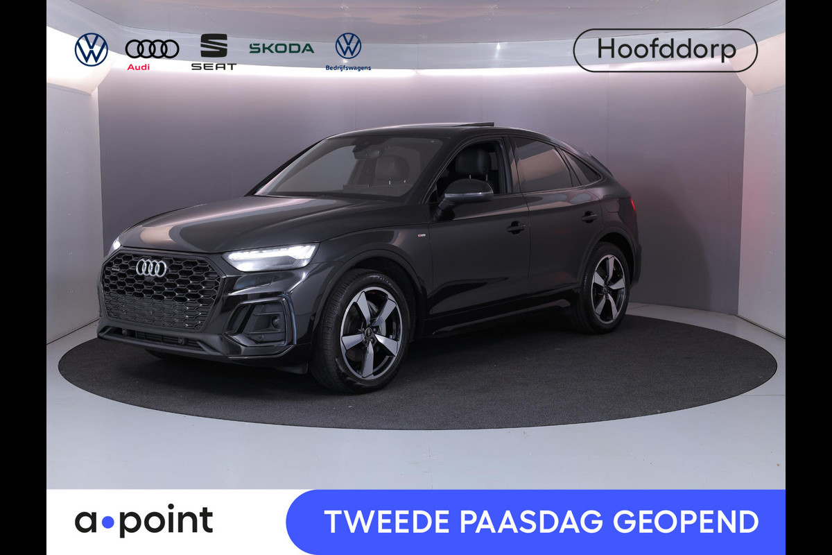 Audi Q5 Sportback 55 TFSI e S edition Competition 367 pk S-tronic | Verlengde garantie | Navigatie | Panoramadak | Parkeersensoren (Park assist) | Rondomzicht camera | Lederen bekleding | S-Line |