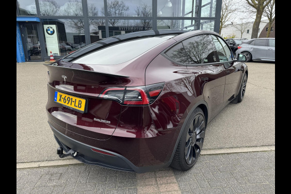 Tesla Model Y Performance AWD 75 kWh AFNEEMBARE TREKHAAK| CHERRY RED| VOLLEDIGE TESLA GARANTIE TOT 14-12-2027 OF 80K KM|1STE EIGENAAR ORIG. NL| AUTOPILOT| STOELVERWARMING VOOR + ACHTER|