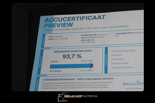 Volkswagen e-Up! E-up! Airco Camera Cruise Control Soh 93.7%