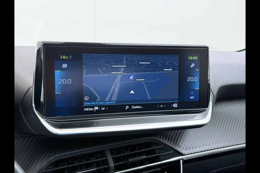 Peugeot e-208 EV SOH 92,5% Panoramadak Stoelverwarming 3D-Navi 360°Camera Apple Carplay Android Auto Ecc Cruise Control Pdc Keyless 50kWh Allu Led Lmv Privacy Glas Isofix DAB+ Bluetooth Regen-Lichtsensor Lane Assist Dealeronderhouden Origineel Nederlandse Auto