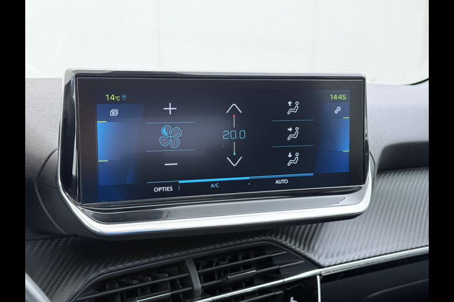 Peugeot e-208 EV SOH 92,5% Panoramadak Stoelverwarming 3D-Navi 360°Camera Apple Carplay Android Auto Ecc Cruise Control Pdc Keyless 50kWh Allu Led Lmv Privacy Glas Isofix DAB+ Bluetooth Regen-Lichtsensor Lane Assist Dealeronderhouden Origineel Nederlandse Auto