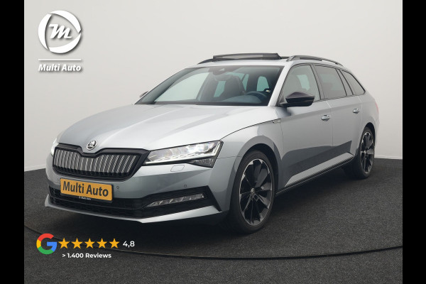 Škoda Superb Combi 1.4 TSI iV Sportline PHEV 218pk Dealer O.H | Panodak | Crystal LED | Camera | Alcantara Sportstoelen Memory & Verwarmd | Cruise Control | Sfeerverlichting | Apple Carplay | Keyless | Navigatie | Virtual | DAB | 19"L.M | Plug In Hybrid |