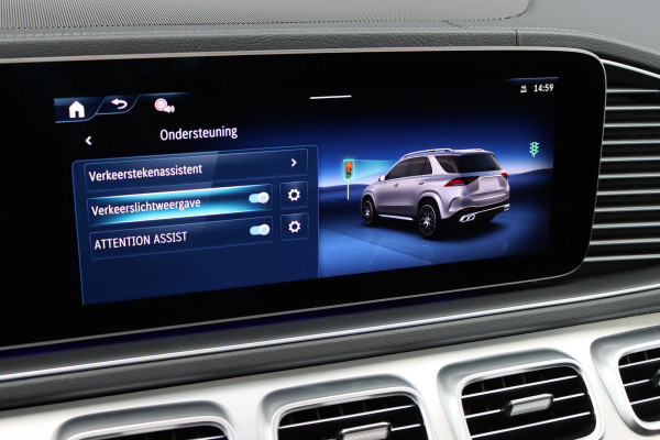 Mercedes-Benz GLE AMG 53 Hybrid 4MATIC+ Premium+ | Luchtvering | Distronic | Massage | Memory | Trekhaak | Verwarmd Stuurwiel | Burmester | Panoramadak | Luchtreinigingspakket | Soft-Close | Vlakkenverwarming |