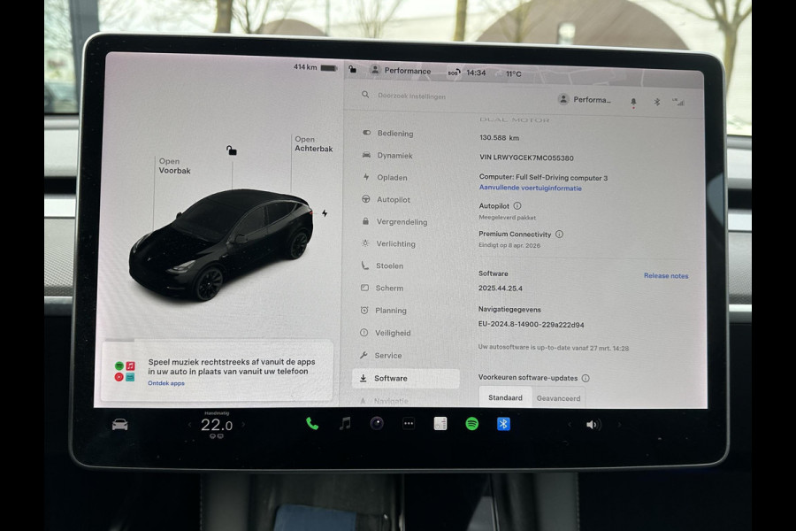 Tesla Model Y Long Range AWD 75 kWh SOH 88%|BTW|VAN €30.900,- NU VOOR SLECHTS €28.877,- Uw LENTEVOORDEEL €2.023,- | AFNEEMBARE TREKHAAK|DE HOOGVOLTACCU EN AANDRIJFLIJN GARANTIE TOT 2030 of 192.000KM| AUTOPILOT| STOEL+ STUURVERWARMING| ACHTERBANK VERWARMD