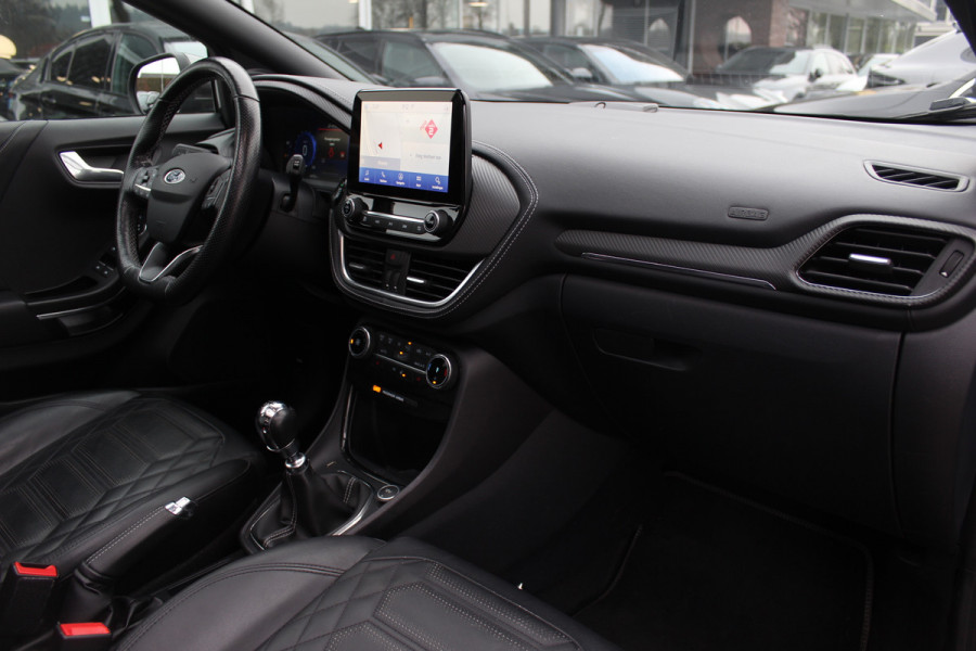 Ford Puma 1.0 EcoBoost Hybrid ST-Line X Vignale 155pk / NL Auto! / Full option! / Trekhaak / Panoramadak / Camera / Leder / CarPlay / B&O / 18'' / Keyless / Stuur+Stoelverwarming / Dodehoek / DAB / Verwarmde voorruit / ACC