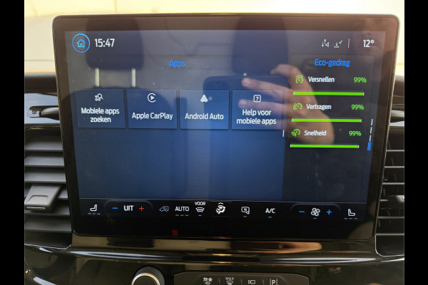 Ford E-Transit 390 75kWh 184PK 390 Elektrisch 75kWh 334km WLTP BEV Snelladen L2H2 Climate Control Tachograaf Carplay 360° Camera Stoelverwarming Parkeersensoren voor achter Laadkabel