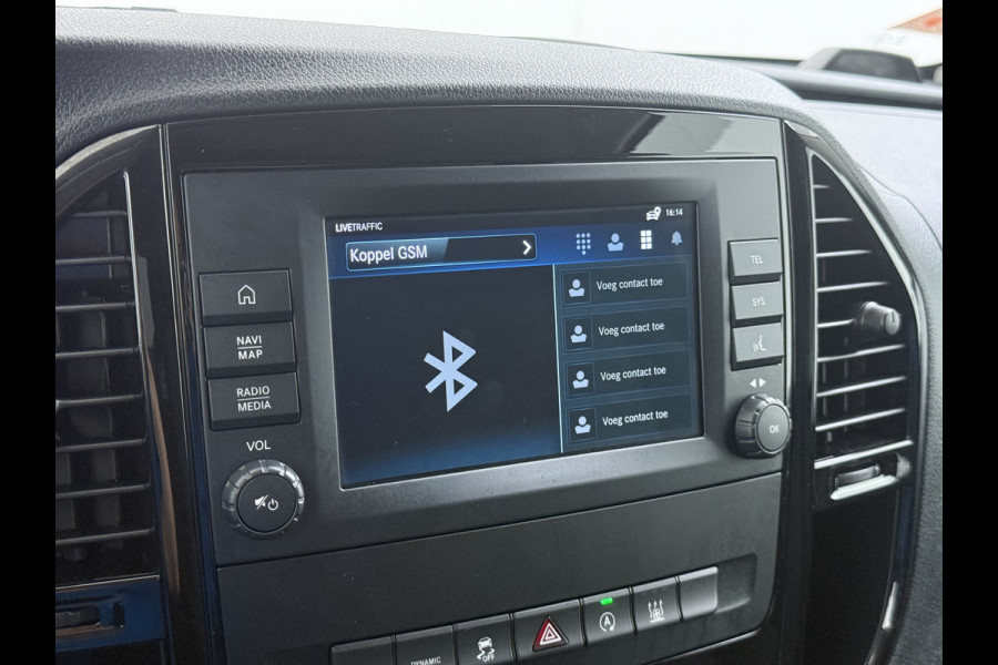 Mercedes-Benz Vito 116CDI Automaat Trekhaak Navi Ecc Cruise Control Euro 6 Camera Bluetooth Sortimo Kasten Stoelverwarming Cruise Control Pdc Lane  Betonplex Vloer Schuifdeur Achterdeuren Licht-/regensensor Zijwind assistent 1e Eigenaar 2.500KG Trekgewicht