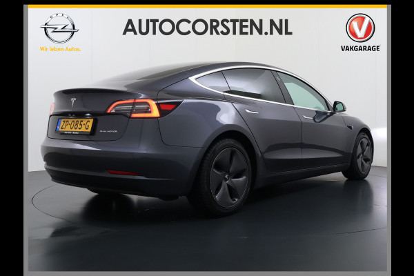 Tesla Model 3 Long Range AWD 75kWh AutoPilot Leder Panoramadak Adaptive-Cruise Camera's Elektr.-Stuur+Stoelen+Spiegels+Geheugen+Easy-Entry+Ver SOH 87% Navi LED DAB Voorverwarmen interieur Keyless One-Pedal-Drive 4WD Origineel Nederlandse Auto
