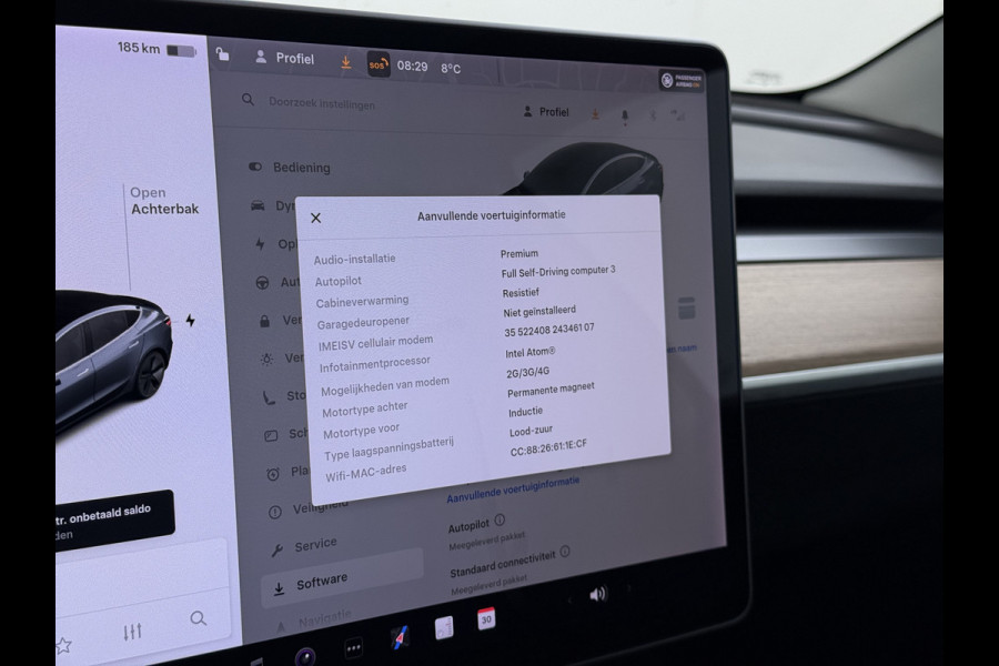 Tesla Model 3 Long Range AWD 75kWh AutoPilot Leder Panoramadak Adaptive-Cruise Camera's Elektr.-Stuur+Stoelen+Spiegels+Geheugen+Easy-Entry+Ver SOH 87% Navi LED DAB Voorverwarmen interieur Keyless One-Pedal-Drive 4WD Origineel Nederlandse Auto