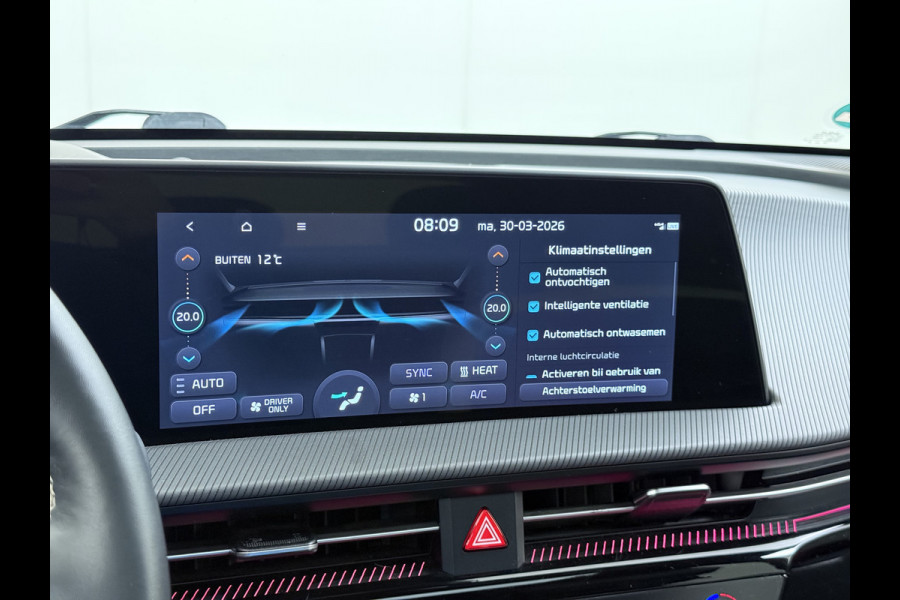 Kia Ev6 GT-Line 77.4kWh SOH 100% Warmtepomp V2L Panorama-schuifdak Meridian-Audio Head-Up Stoel-Massage+Ventilatie Elek.Stoelen+Memory 3 DAB Elek.Achterklep Lmv Lane Assist Privacy Glas Laden tot 240kW 1e Eigenaar Origineel Nederlandse Auto