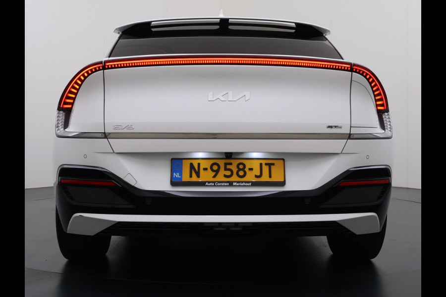 Kia Ev6 GT-Line 77.4kWh SOH 100% Warmtepomp V2L Panorama-schuifdak Meridian-Audio Head-Up Stoel-Massage+Ventilatie Elek.Stoelen+Memory 3 DAB Elek.Achterklep Lmv Lane Assist Privacy Glas Laden tot 240kW 1e Eigenaar Origineel Nederlandse Auto