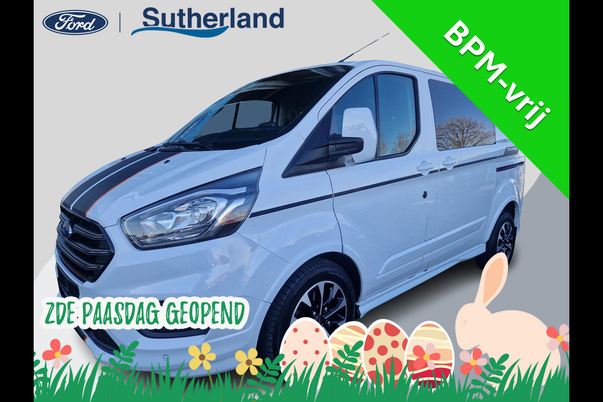 Ford Transit Custom 310 2.0 TDCi EcoBlue 310 L1 Sport Dubbele Cabine | 170pk Automaat | DC | Achteruitrijcamera | 2 schuifdeuren | Stoelverwarming | Zeer netjes!