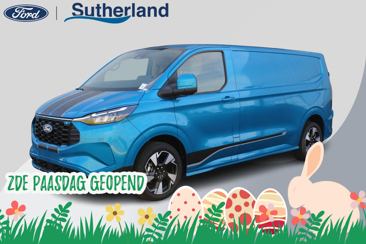Ford Transit Custom 320 2.5 PHEV L2H1 Sport 233pk | Zuid | Inklapbare trekhaak | 19 inch lichtmetalen Sport velgen (mat zwart) | Verwarmbaar stuurwiel  | Navigatie systeem | B&O speakers