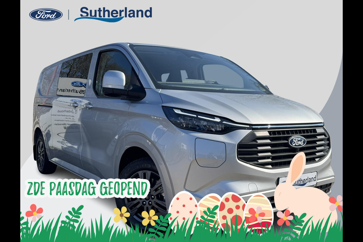 Ford Transit Custom 320 2.5 PHEV L2H1 Limited DC |SCI| Dubbele cabine | Dubbele schuifdeur | 360 graden camera | Adaptieve cruise control | 8-weg verstelbare en verwarmbare passagiersstoel | Inklapbare trekhaak | 17 inch velgen | AGM accu | Reservewiel | 12V aanlsuitpunt