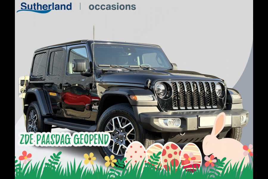 Jeep Wrangler Unlimited 4xe 380pk Sahara PHEV | Leder | Stoel- & Stuurverwarming | Navigatie | Afneembaar Dak |