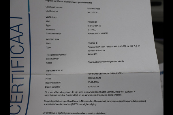 Porsche 911 Targa 4S 3.0 450 PK 992 ORIGINEEL NEDERLANDS | SPORTUITLAAT | 17.981 KM | 360 CAMERA | 20 INCH LMV