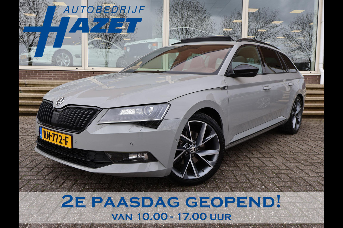 Škoda Superb Combi 1.4 TSI ACT 150 PK SPORTLINE DSG AUT. *STEEL GREY* + WEGKL. TREKHAAK | PANORAMA | 19 INCH | CANTON | ADAPTIVE CRUISE | ALCANTARA