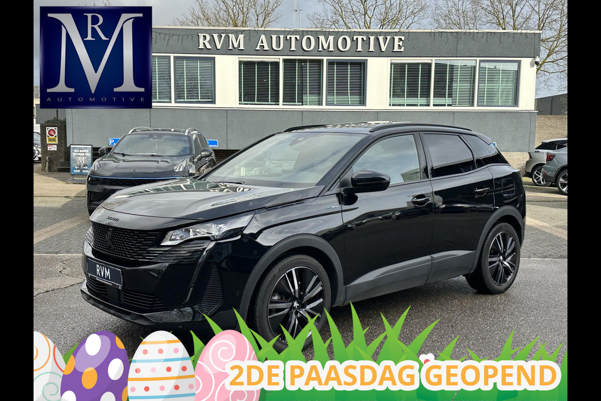 Peugeot 3008 1.6 HYbrid 225 GT Pack Business PANO| BLACK PACK| VAN €29.900,- NU VOOR SLECHTS €27.877,- Uw LENTEVOORDEEL €2.023,-| FOCAL AUDIO| CAMERA VOOR + ACHTER| ADAPTIVE CRUISE| DODE HOEK SENSOR| ELEK. ACHTERKLEP| STOELVERWARMING
