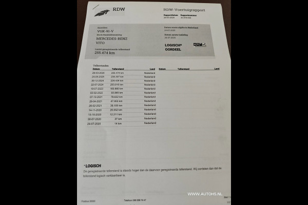 Mercedes-Benz Vito 110 CDI Extra Lang , apk maart 2027 , airco , camera , cruise , Euro 6 , 2e Eig.