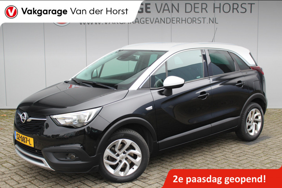 Opel Crossland X 1.2-131pk Turbo Innovation. Two tone. Erg nette en luxe hoogzitter voor nog jaren rijplezier ! Autm. airco, parkeersensoren v+a, camera, LM wielen, ergonomische voorstoelen, cruise control, side assist, navigatie, telefoonvoorb. etc.