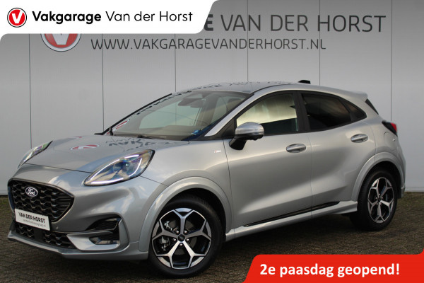 Ford Puma 1.0-155pk EcoBoost Mild Hybrid ST-Line X AUTOMAAT ! Nieuw model ! Fabrieksgarantie t/m 16-09-2028. Mooie, erg luxe hoogzitter ! Slechts 11.300km ! Autm. airco, camera rondom, navigatie, telefoonvoorb., B&O soundsyst., metallic lak, LM wielen, LED verlichting, adaptieve cruise control etc.
