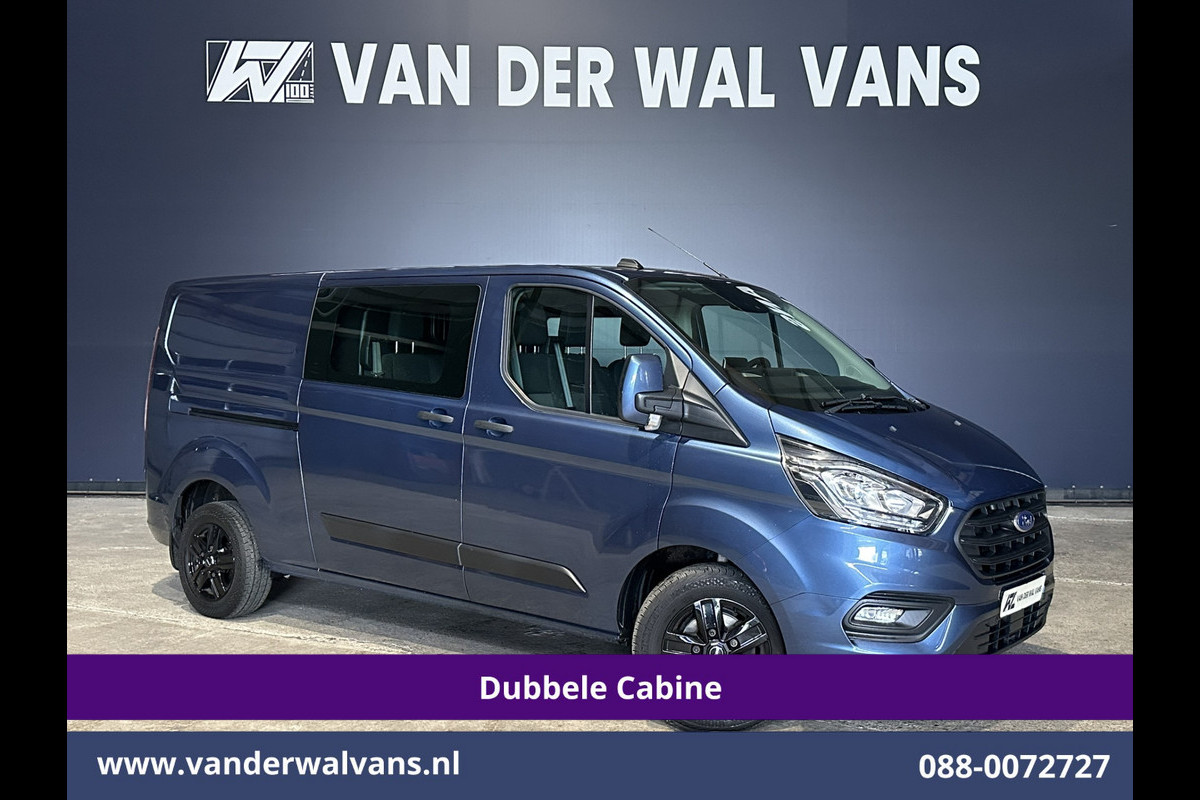 Ford Transit Custom 2.0 TDCI 131pk L2H1 Dubbele Cabine Euro6 Airco | 6-zits | Camera | LED | 2800kg Trekhaak | LM Velgen | Cruisecontrol, Android Auto, Verwarmde Voorruit, Parkeersensoren, Bijrijdersbank