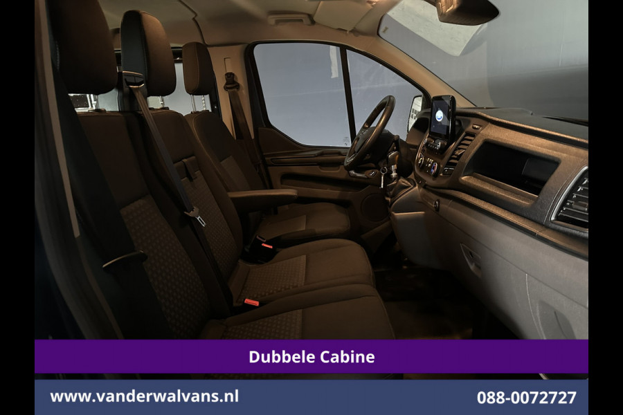 Ford Transit Custom 2.0 TDCI 131pk L2H1 Dubbele Cabine Euro6 Airco | 6-zits | Camera | LED | 2800kg Trekhaak | LM Velgen | Cruisecontrol, Android Auto, Verwarmde Voorruit, Parkeersensoren, Bijrijdersbank
