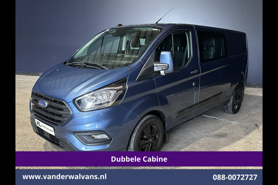Ford Transit Custom 2.0 TDCI 131pk L2H1 Dubbele Cabine Euro6 Airco | 6-zits | Camera | LED | 2800kg Trekhaak | LM Velgen | Cruisecontrol, Android Auto, Verwarmde Voorruit, Parkeersensoren, Bijrijdersbank