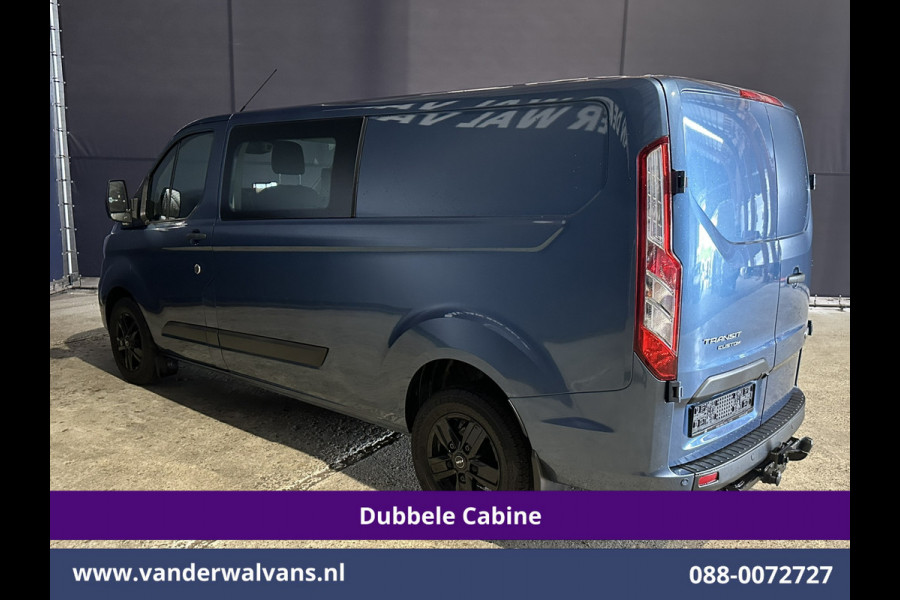 Ford Transit Custom 2.0 TDCI 131pk L2H1 Dubbele Cabine Euro6 Airco | 6-zits | Camera | LED | 2800kg Trekhaak | LM Velgen | Cruisecontrol, Android Auto, Verwarmde Voorruit, Parkeersensoren, Bijrijdersbank