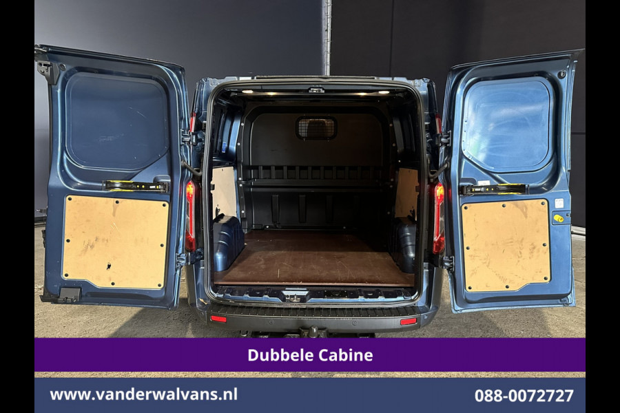 Ford Transit Custom 2.0 TDCI 131pk L2H1 Dubbele Cabine Euro6 Airco | 6-zits | Camera | LED | 2800kg Trekhaak | LM Velgen | Cruisecontrol, Android Auto, Verwarmde Voorruit, Parkeersensoren, Bijrijdersbank