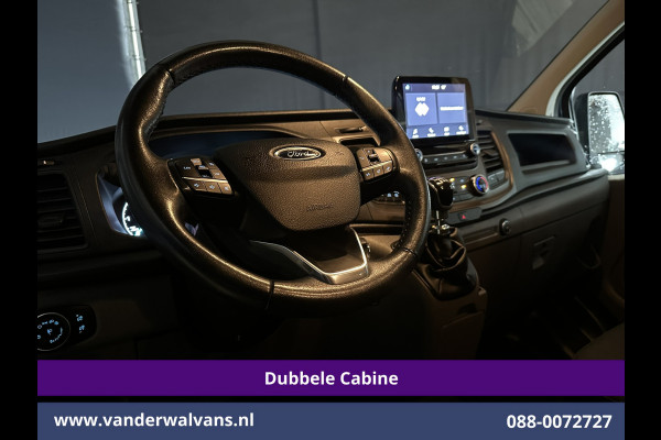 Ford Transit Custom 2.0 TDCI 131pk L2H1 Dubbele Cabine Euro6 Airco | 6-zits | Camera | LED | 2800kg Trekhaak | LM Velgen | Cruisecontrol, Android Auto, Verwarmde Voorruit, Parkeersensoren, Bijrijdersbank
