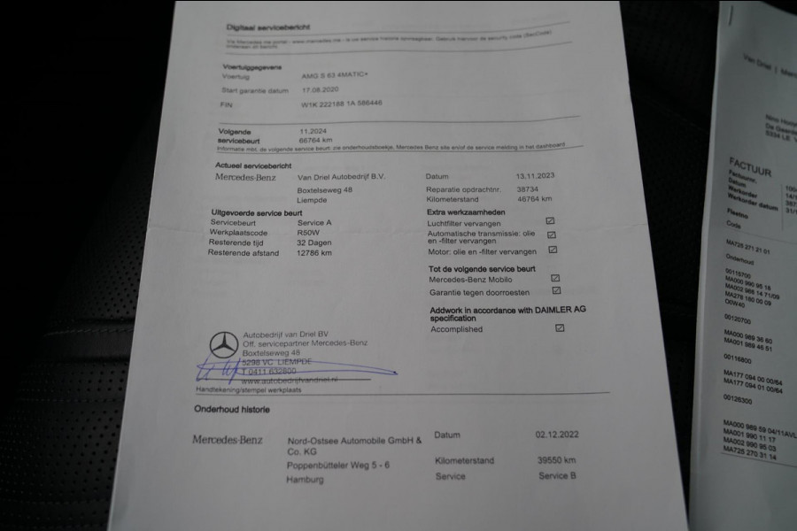 Mercedes-Benz S-Klasse AMG 63 4Matic+ Lang Premium Plus | Burmester 3D | Panorama | Massage stoelen | Stoelkoeling | Carbon |