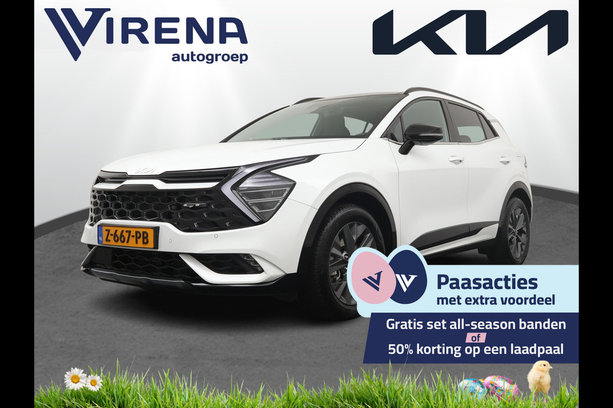 Kia Sportage 1.6 T-GDi Hybrid GT-Line Automaat Apple Carlpay/Android Auto - Cruise Control Adapatief - Dodehoekdetectie - Panorama Dak - Navigatie -  Stoel/Stuurverwarming - Trekhaak - Fabrieksgarantie tot 05-2031