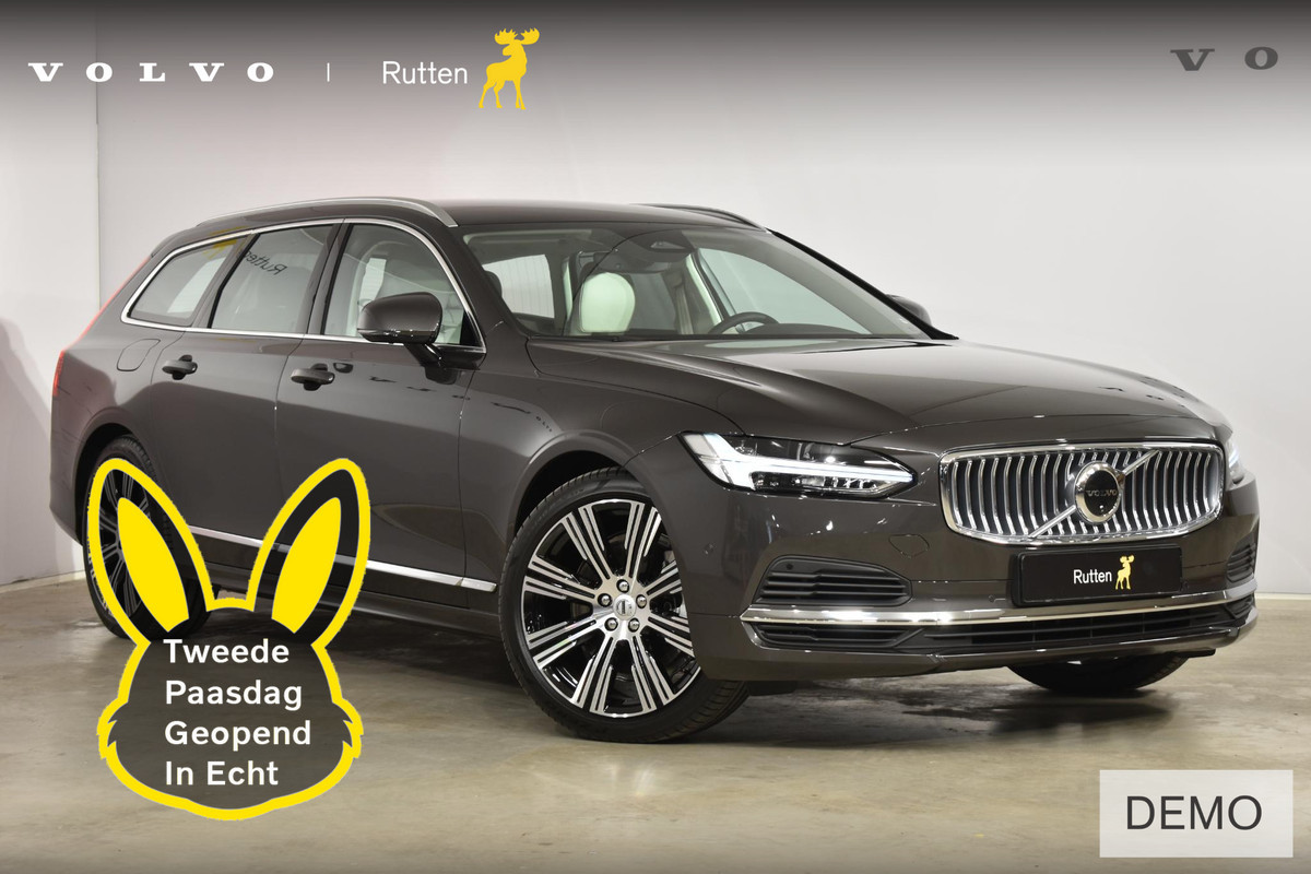 Volvo V90 T6 350PK Automaat Plug-in Hybrid AWD Plus Bright / Adaptieve cruise control / BLIS / Elektrische stoelen / Luchtvering / Stoel en stuurwielverwarming / Parkeersensoren met camera
