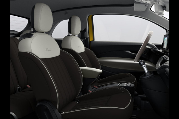 Fiat 500C Hybrid La Prima Cabrio | Clima | LED | PDC | JBL Premium Audio | 17" | Camera | Canneloni Ivory/Piombo interieur