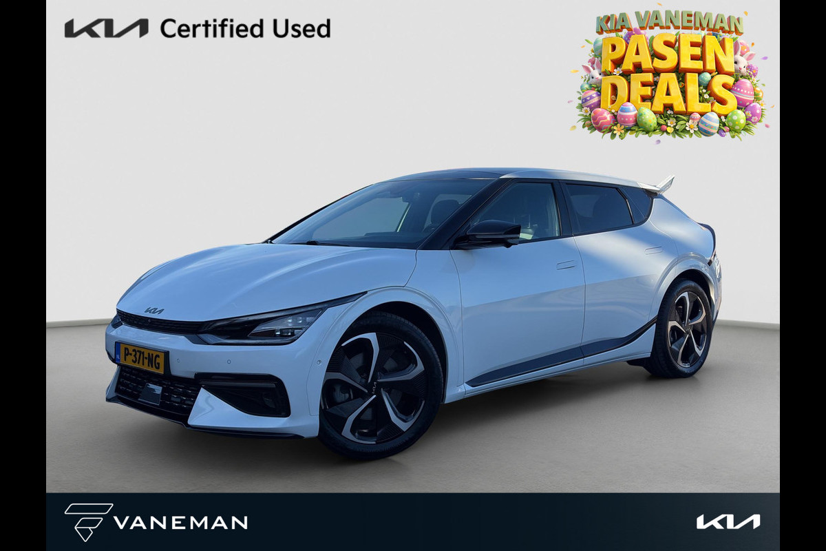 Kia Ev6 GT-Line AWD 77.4 kWh Pano | HUD | MeridianSound | 360-Camera | Alcantara/Leder | Memory Seats | Stoelverkoeling | Apple Carplay & Android Auto | SOH 100%