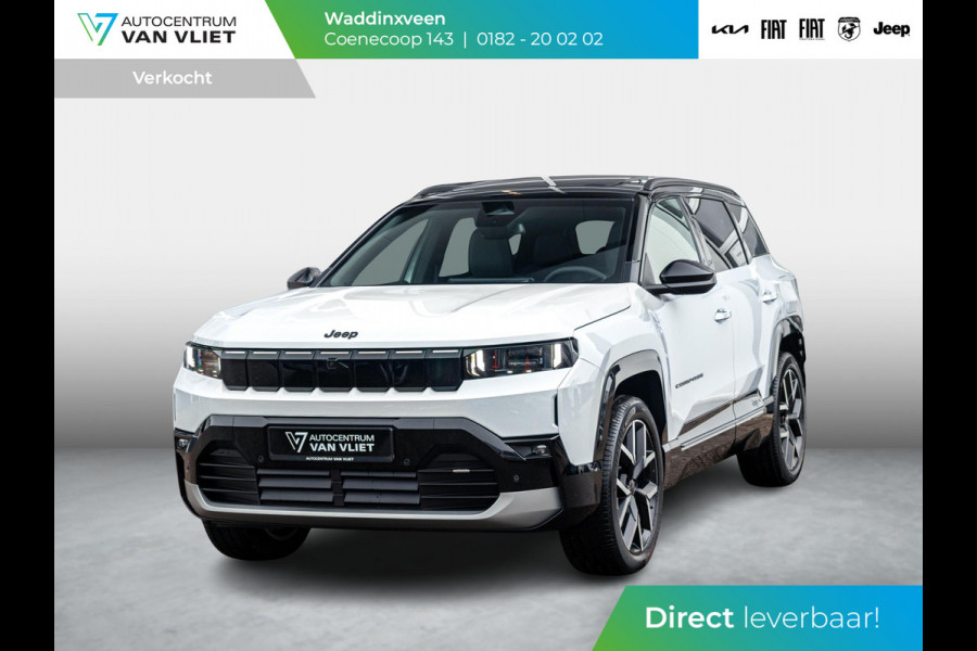Jeep Compass First Edition 74 kWh | Uit voorraad leverbaar !| Adapt. Cruise | Camera | Carplay | 20" | Elektr. A-Klep | Navi | Winter Pack | Schuif/Kanteldak | Premium Pack | Conv. Pack | Warmtepomp