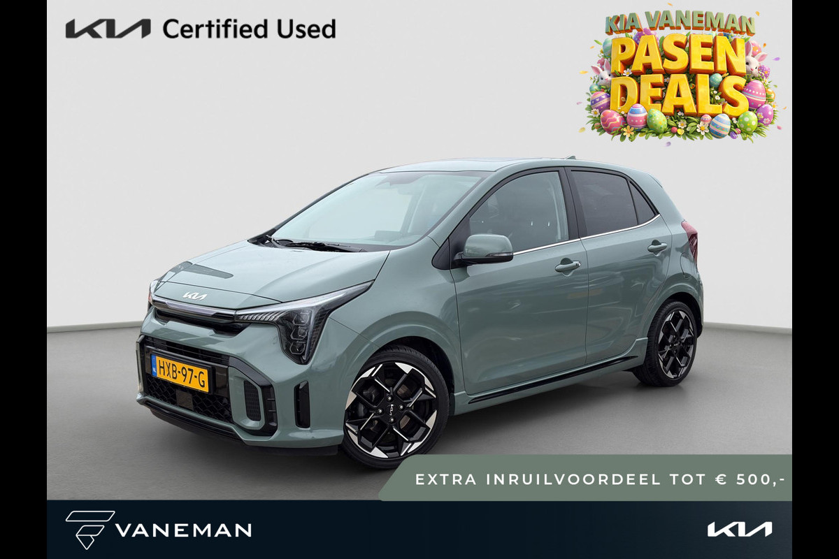 Kia Picanto 1.0 DPI GT-Line | Tot € 500,- extra inruil tijdens dit Paasweekend! | Open Dak | LED | Leder | PDC | Navi | Clima | Stoel & Stuurverwarming |