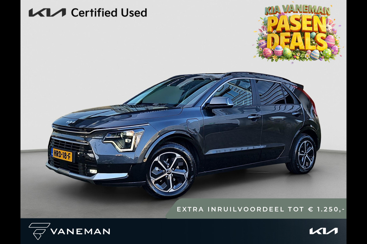 Kia Niro 1.6 GDi PHEV DynamicPlusLine | Tot € 1.250,- extra inruil tijdens dit Paasweekend! | HUD | Leder | Stoel- en Stuurverwarming | Adapt. Cruise | Schuif/Kanteldak | Elektr. Achterklep |