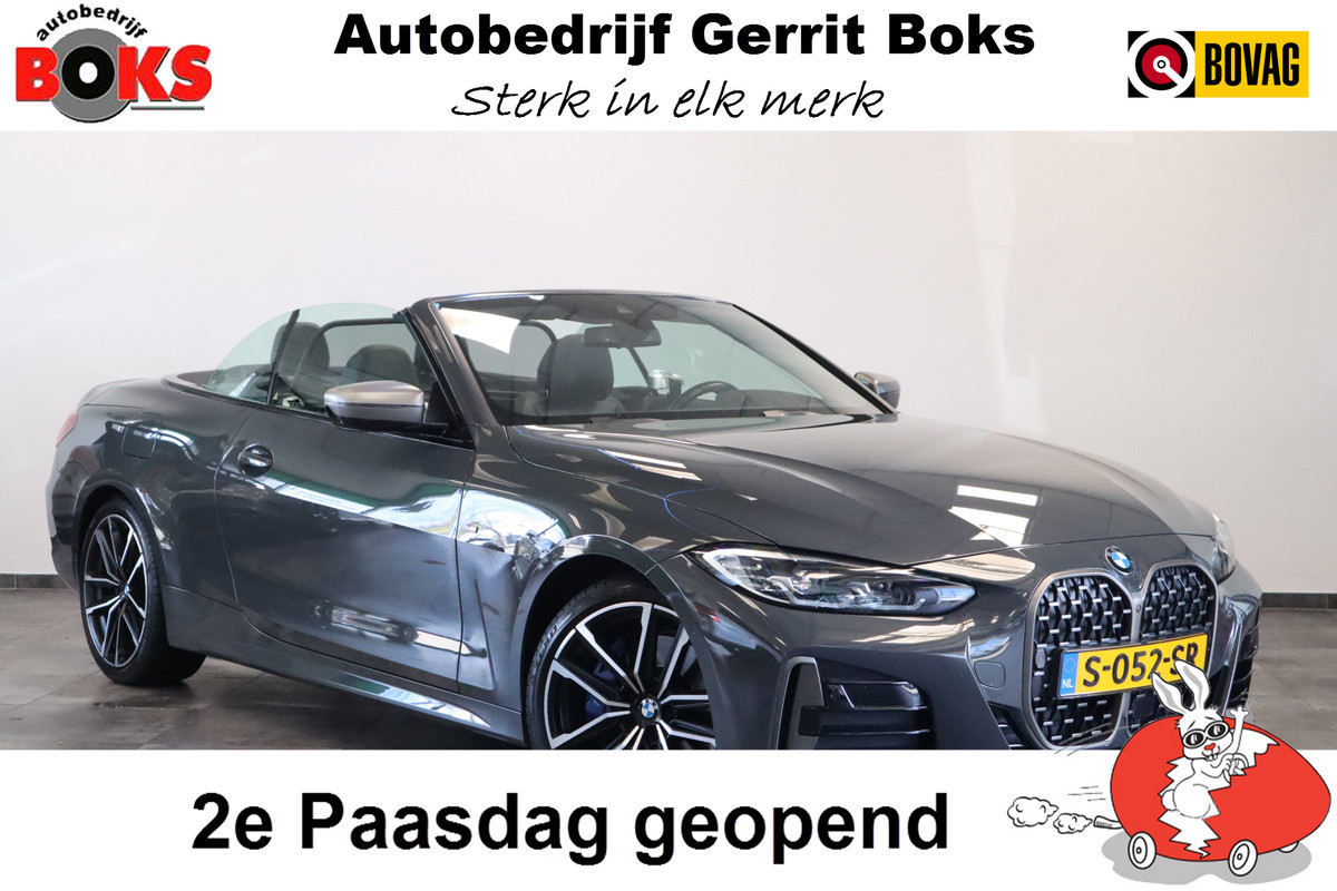 BMW 4 Serie Cabrio M440i xDrive High-Executive 374PK Individueel-lak Navigatie  Volleder 19LMV Head up ! 2e Paasdag geopend van 12.00 tot 17:00u !