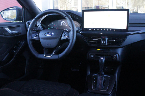 Ford FOCUS Wagon 1.0 155PK AUTOMAAT Hybrid ST LINE | ALL SEASON BANDEN | NAVIGATIE | DRAADLOZE APPLE CARPLAY/ANDROID AUTO | ADAPTIVE CRUISE CONTROL | LANE ASSIST | DODEHOEK DETECTIE | PARKEERSENSOREN VOOR + ACHTER | ACHTERUITRIJ CAMERA | LICHTMETALEN VELGEN 17" | DAB+ RADIO |